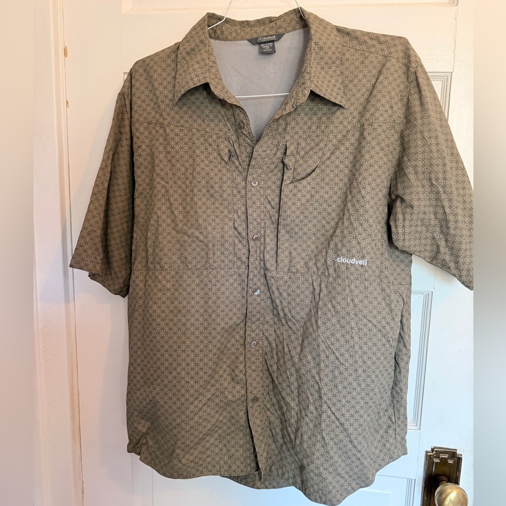 Cloudveil Men's Lightweight Short-Sleeve Shirt Jacket in Olive